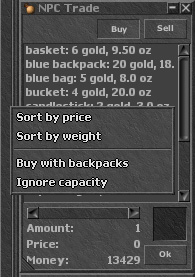 Will NPCs buy items with used charges or time? - TibiaQA