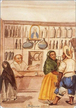 "Pulpería" acuarela de , Lima 1820.
