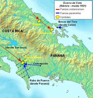 Descripción de la Guerra de Coto en 1921.