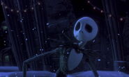 Jack noticing Sally heading out to the graveyard.