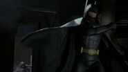 Batman using his grappling hook.