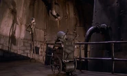 Finkelstein receiving a visit from Jack Skellington.