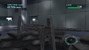 Tripod mounted machine gun right side