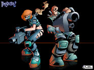 TimeSplitters 2 wallpaper of Corporal Hart and Sergeant Cortez.