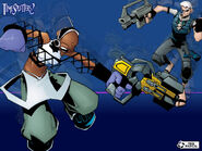 TimeSplitters 2 wallpaper of Ghost and Chastity.