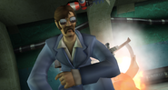 Harry Tipper escaping certain death in TimeSplitters 2.