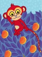 Red Monkey in the mango tree