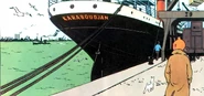 The stern of the ship as depicted in the original book series.