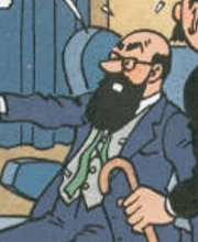 Puschov on the train falsely accusing  of stealing his wallet as seen in the book series.