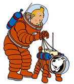 Tintin as an astronaut