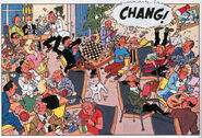 Everyone, except Calculus, were surprised for Tintin to yell Chang's name.