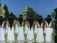 Virgins of the Sun in "Tintin and the Temple of the Sun".