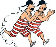 Thompson & Thomson in one of their many costumes.