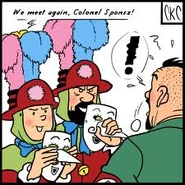 Meeting.jpg (16 KB) Tintin and Haddock revealing themselves to Colonel Sponsz