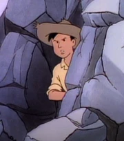 Lopez spying on the cave containing the Heart of the Jungle