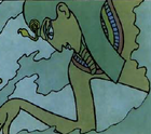 Kih-Oskh dans les hallucinations de Tintin dues aux narcotiques.