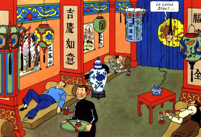 Le Lotus Bleu Fumerie Wiki Tintin Fandom