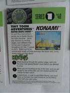 The back of the Team Blockbuster trading card, featuring game tips, including one that erroneously refers to Melvin the Monster as a robot