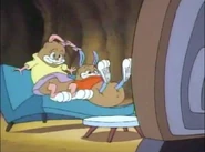 Buster and Babs become couch potatoes after watching TV for an extended period of time