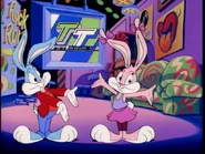 Babs and Buster as the hosts of Tiny Toon Music Television