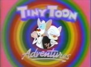 Pinky and The Brain in the Tiny Toon Adventures logo as part of a promo from Kid's WB