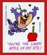 Dizzy in the Tiny Toons Valentine's Day card, circa 1992