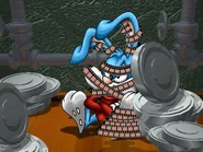 Buster wrapped in film