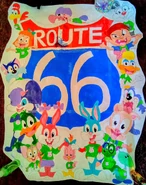 Tiny Toons Route 66 poster, painted by the YouTuber Canada and Rosalina Forever 1991