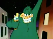 Plucky as Duck Kong captures Shirley