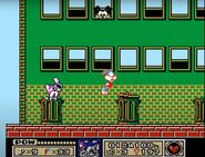 Barky Marky in Tiny Toon Adventures (NES Game) trying to throw a pot at Floyd