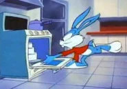 ...while he bakes a cake...