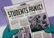 Plucky reads the school newspaper