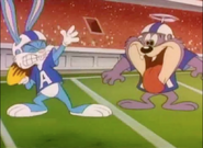 Buster and Dizzy in their football uniform