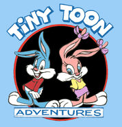 The first Tiny Toons Adventures logo with Buster & Babs Bunny, circa 1989-1990