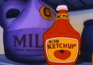 Frank and Ollie find a bottle of ACME ketchup in Duck Vader's refrigerator