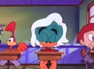 Einstein Plucky taking the test between Little Beeper and Montana Max