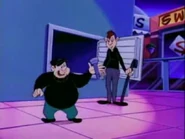 With Arnold out of the way, two bandits sneak into the mall