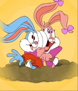 Promotional art of Babs and Buster Bunny, taken from the Amblin Entertainment site