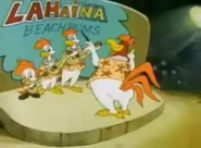 Fowlmouth in a Luau with his mentor, Foghorn