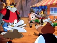 Hamton being captured by The Coyote Gang, while the fifth coyote gang member (lower left) appeared