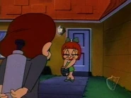 Monty attempts to seltzer Elmyra while walking her to her door