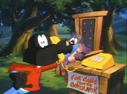 "Hello? Phone call from the Governor for Dizzy Devil? Sorry, he's all tied up at the moment."