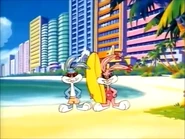 Buster & Babs singing at the beach in How I Spent My Vacation