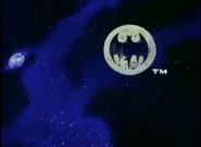 Hamton makes a Batman-shaped hole in the moon (complete with a trademark symbol showing up next to it)