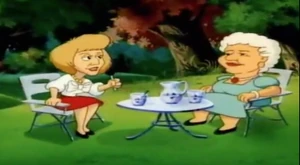 Barbara Walters (left) interviewing Barbara Bush (right)