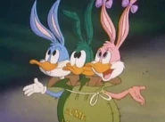 Babs, Buster, and Plucky as a Three-Headed Duck-Billed Rabbit