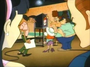 Fowlmouth makes a brief background cameo appearance in Thirteensomething with his head and face shown on a television set