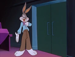 Bugs reveals himself to the audience when he removes his Harvey disguise