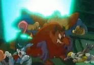 Escaping from the villains box in "The Looney Beginning".