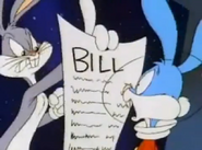 Bugs wants Buster to explain to him the expensive credit card bill he got in the mail at the end of Buster and Babs Go Hawaiian